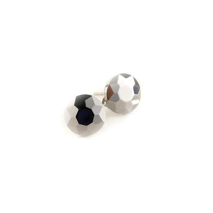 White Tungsten Carbide Faceted Round Stud Post Earrings Wholesale - Ables Mall