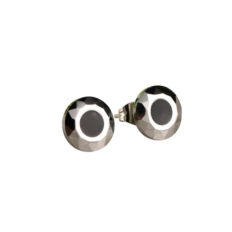 White Tungsten Carbide Faceted Evil Eye Stud Earrings Wholesale - Ables Mall