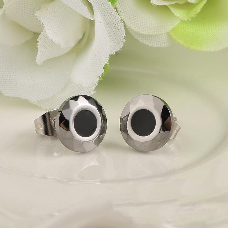 White Tungsten Carbide Faceted Evil Eye Stud Earrings Wholesale - Ables Mall