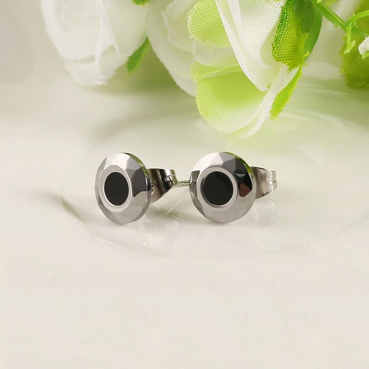White Tungsten Carbide Faceted Evil Eye Stud Earrings Wholesale - Ables Mall