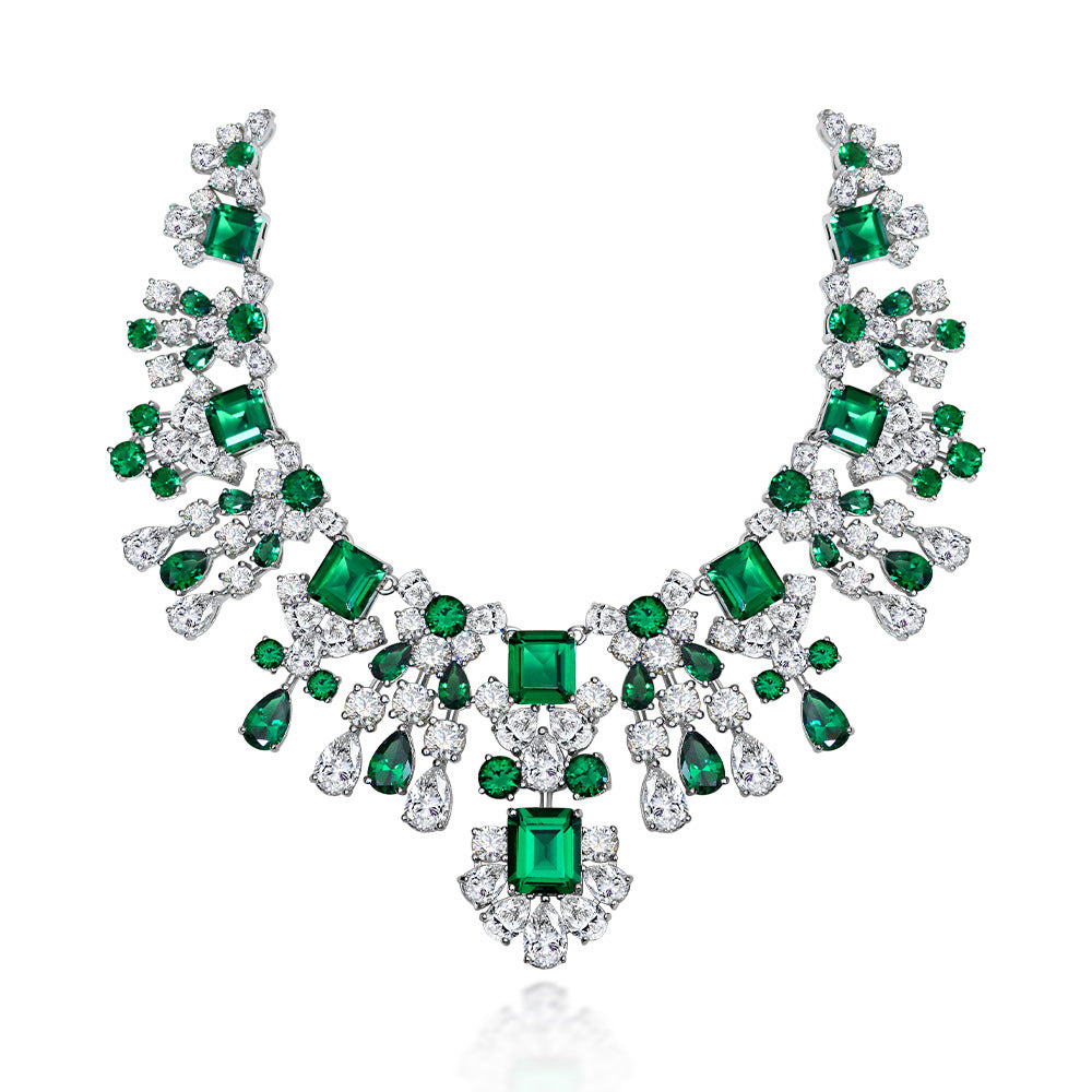 Emerald Chanderlier Brides Necklace P0633