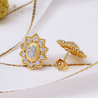 Fretwork Blossoms Flower Earrings 5262