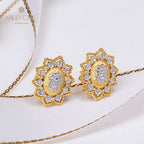 Fretwork Blossoms Flower Earrings 5262