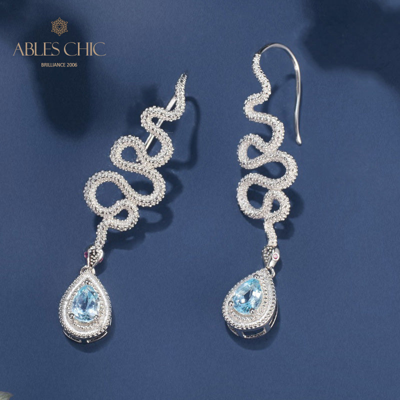 Topaz Serpent Crawlers Earrings 6049