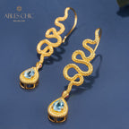 Topaz Serpent Crawlers Earrings 6049