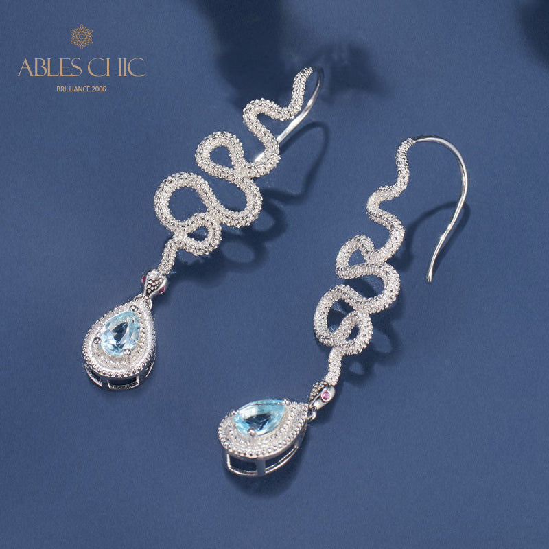 Topaz Serpent Crawlers Earrings 6049