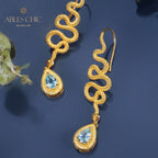 Topaz Serpent Crawlers Earrings 6049