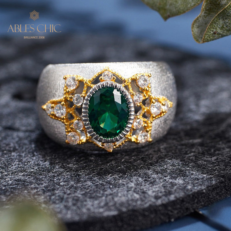 Emerald Flower Silky Ring 6067