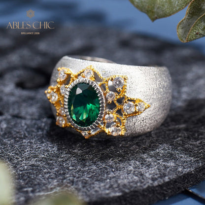 Emerald Flower Silky Ring 6067