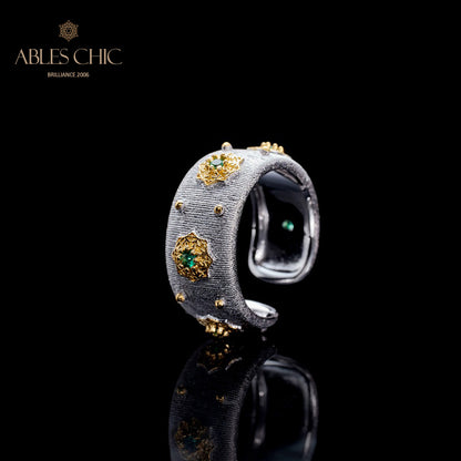 Starry Flowers Silky Open Ring 6374