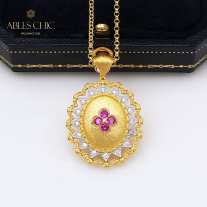 Silky Flower Gem Pendant 5419