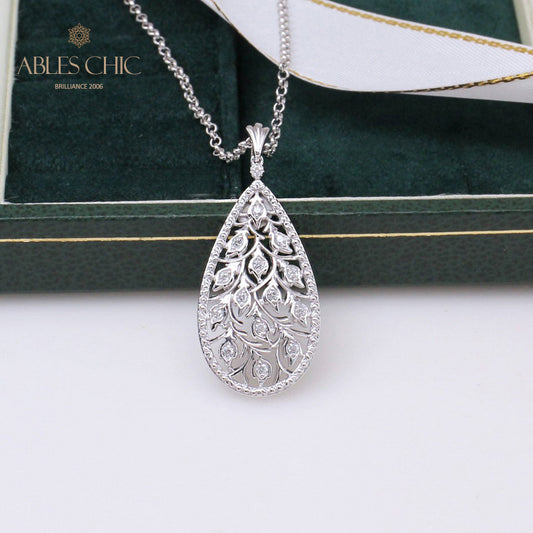 Rose Buds Teardrop Necklace 5275