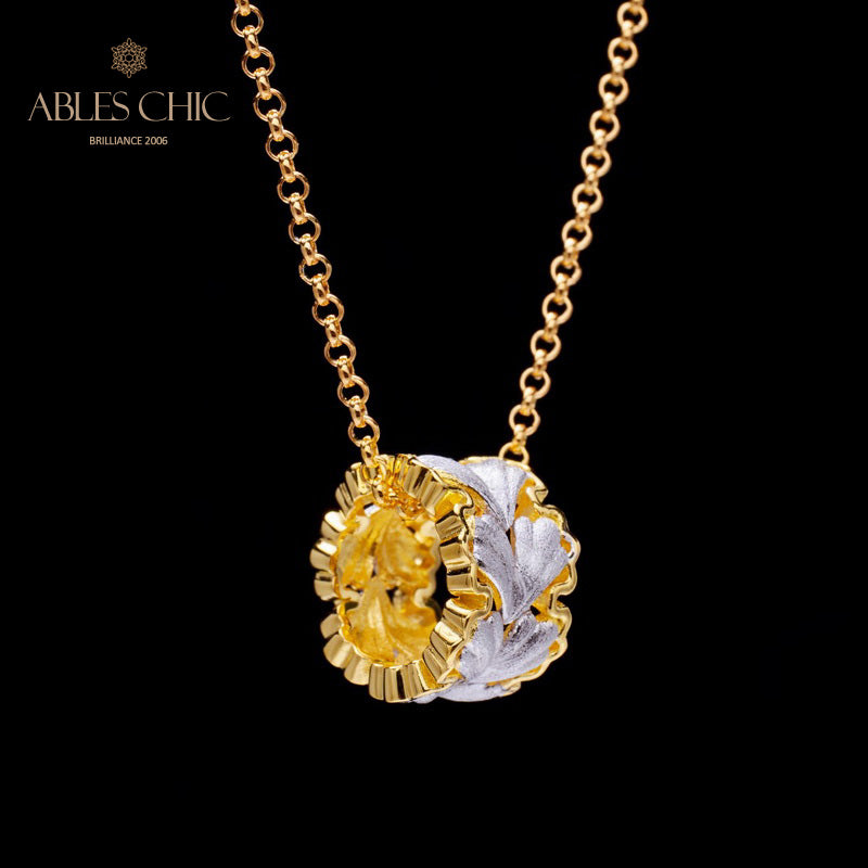 Filigree Leaf Honeycomb Necklace 5807