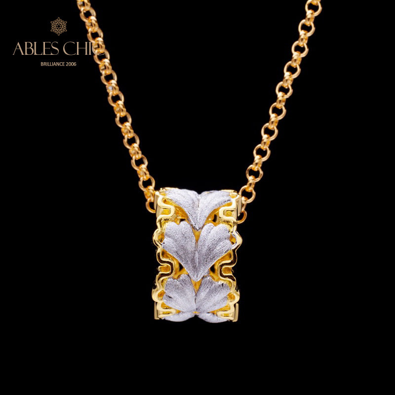 Filigree Leaf Honeycomb Necklace 5807