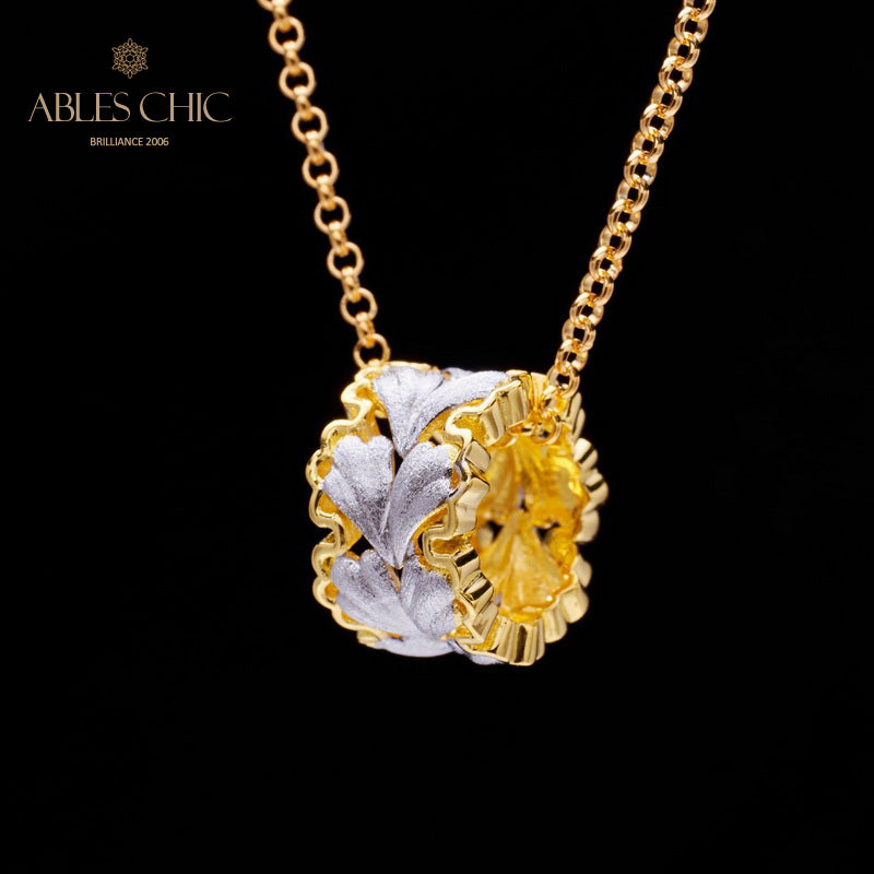 Filigree Leaf Honeycomb Necklace 5807