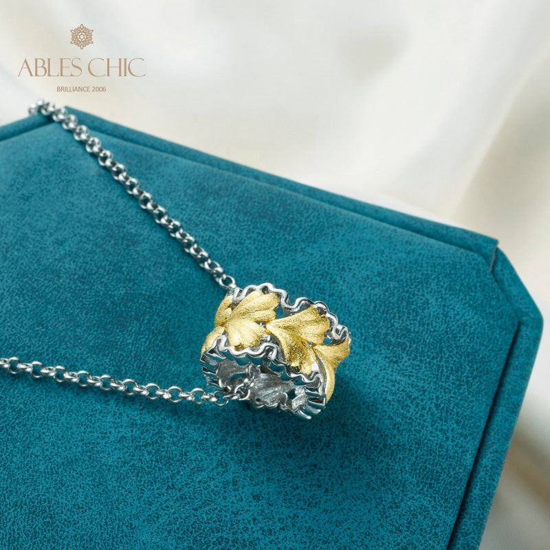 Filigree Leaf Honeycomb Necklace 5807
