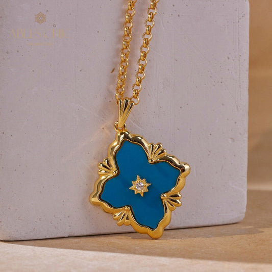 Turquoise Clover Necklace 5791