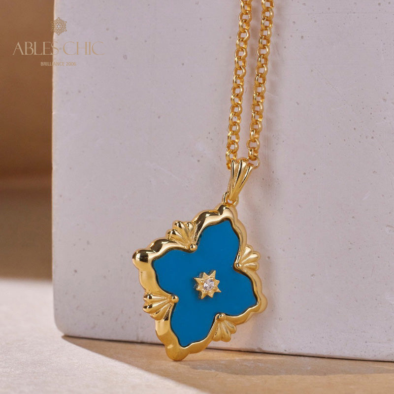 Turquoise Clover Necklace 5791