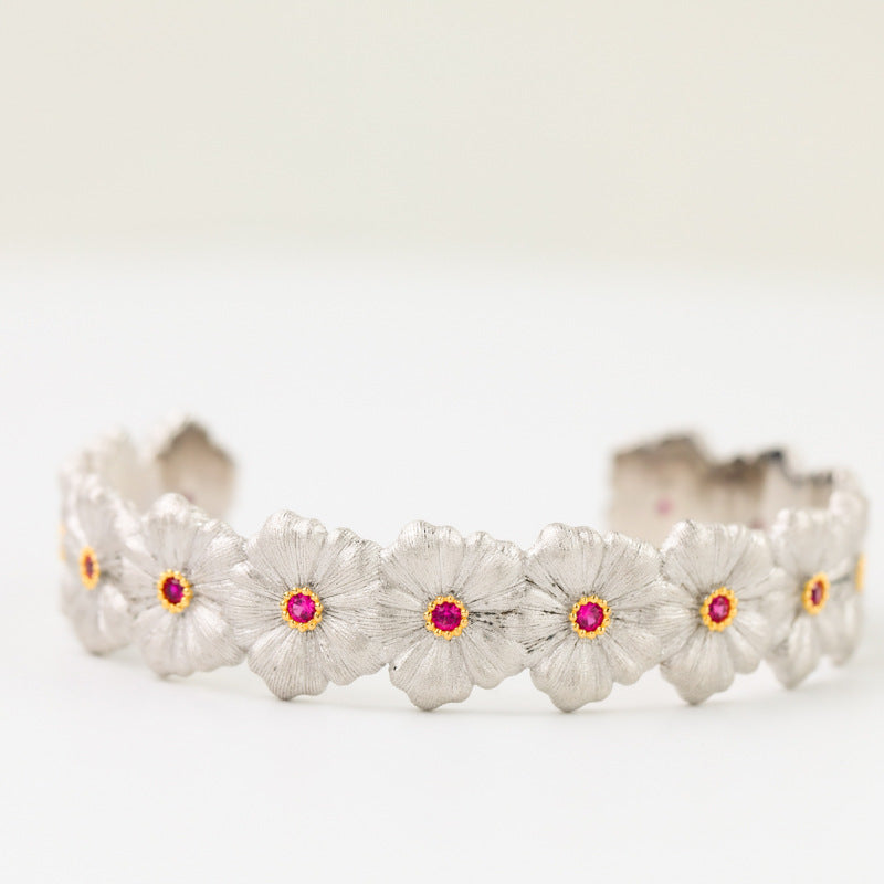 Ruby Daisy Floral Bracelet 6137