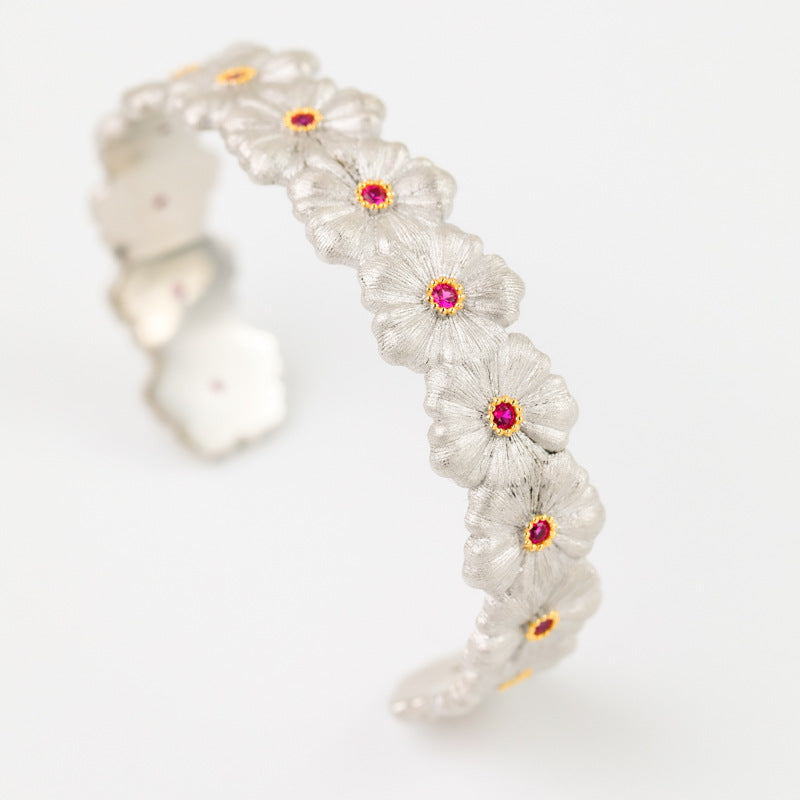 Ruby Daisy Floral Bracelet 6137