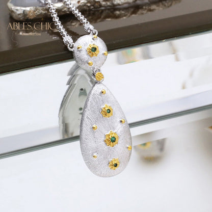 Silky Teardrop Floral Necklace 5024