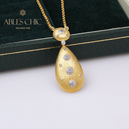 Silky Teardrop Floral Necklace 5024