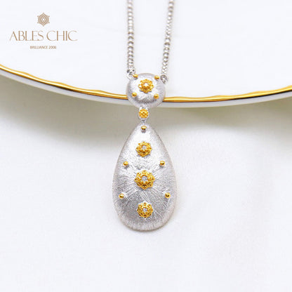 Silky Teardrop Floral Necklace 5024