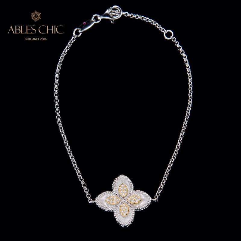 Fabric Element Clover Bracelet 6127