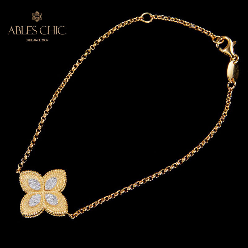 Fabric Element Clover Bracelet 6127