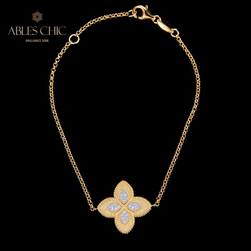 Fabric Element Clover Bracelet 6127