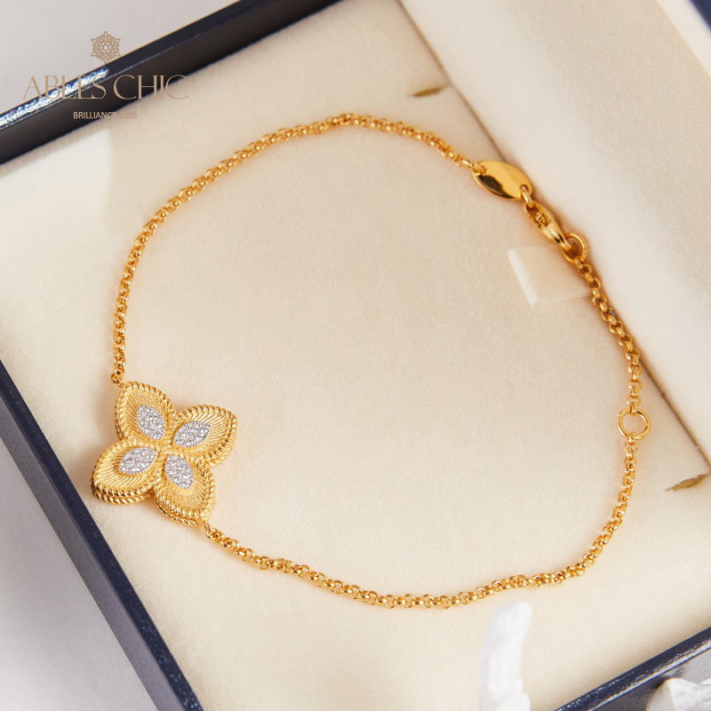 Fabric Element Clover Bracelet 6127