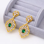 Detailed Honeycomb Floral Earrings 5117