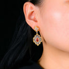Detailed Honeycomb Floral Earrings 5117