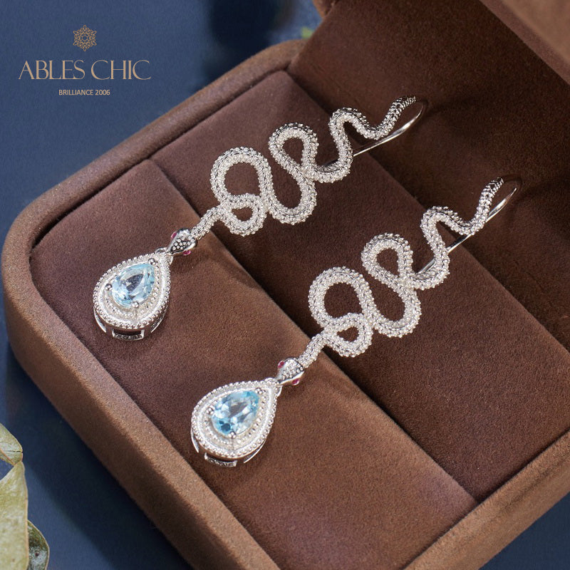 Topaz Serpent Crawlers Earrings 6049