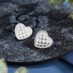 Fabric Pattern Heart Earrings 6076