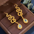 Topaz Serpent Crawlers Earrings 6049