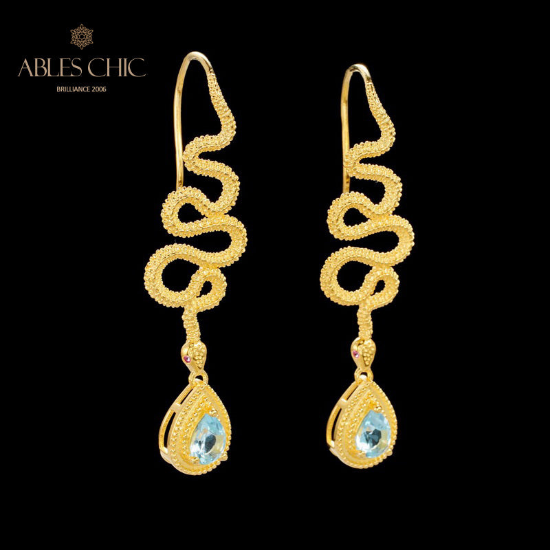 Topaz Serpent Crawlers Earrings 6049