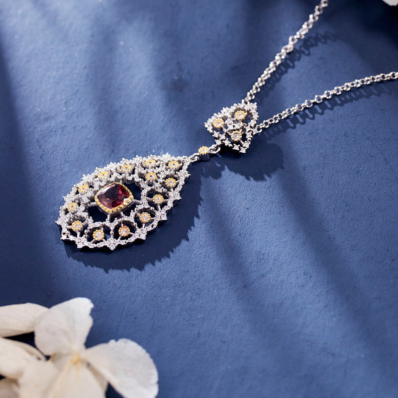 Lace Filigree Chandelier Necklace 6022