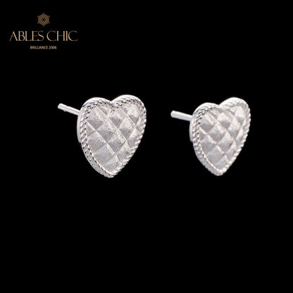 Fabric Pattern Heart Earrings 6076