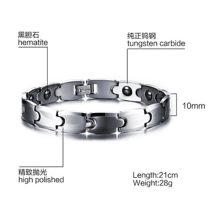 White Tungsten Bio Therapy Tennis Bracelet Energy For Him Her Couples Wholesale - Ables Mall