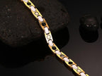 Gold Tungsten Carbide Tennis Bracelet With White Ceramic Links Therapy For Her Wholesale Plated 8mm - Ables Mall