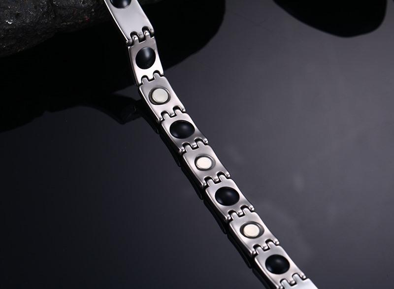 White Tungsten Carbide Baguette Tennis Bracelet With Magnetic Beads Wholesale 8mm - Ables Mall