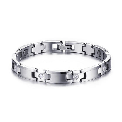 White Tungsten Carbide Cross Tennis Bracelet With Cubic Zirconia Wholesale 8mm - Ables Mall