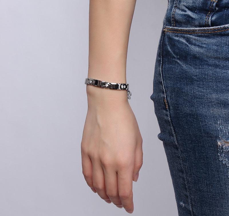 White Tungsten Carbide Cross Tennis Bracelet With Cubic Zirconia Wholesale 8mm - Ables Mall