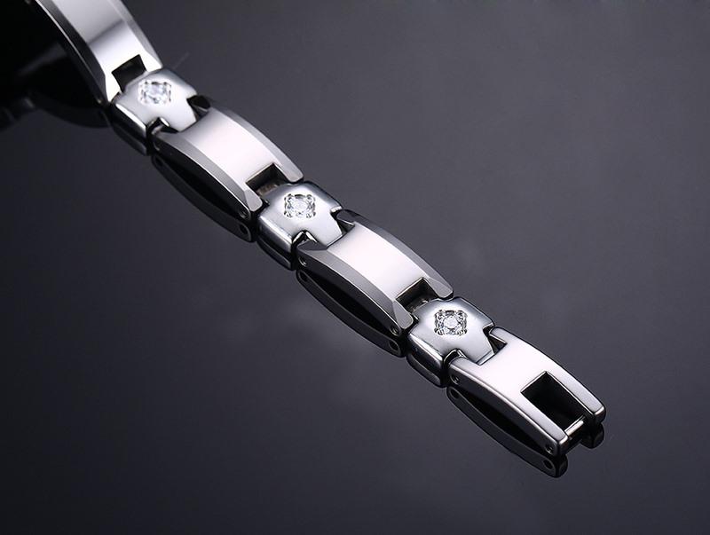 White Tungsten Carbide Cross Tennis Bracelet With Cubic Zirconia Wholesale 8mm - Ables Mall