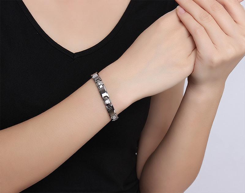 White Tungsten Carbide Cross Tennis Bracelet With Cubic Zirconia Wholesale 8mm - Ables Mall
