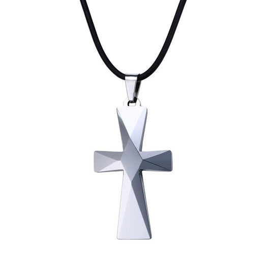 White Tungsten Cross Pendant Lord's Prayer Necklace For Men Women Wholesale - Ables Mall