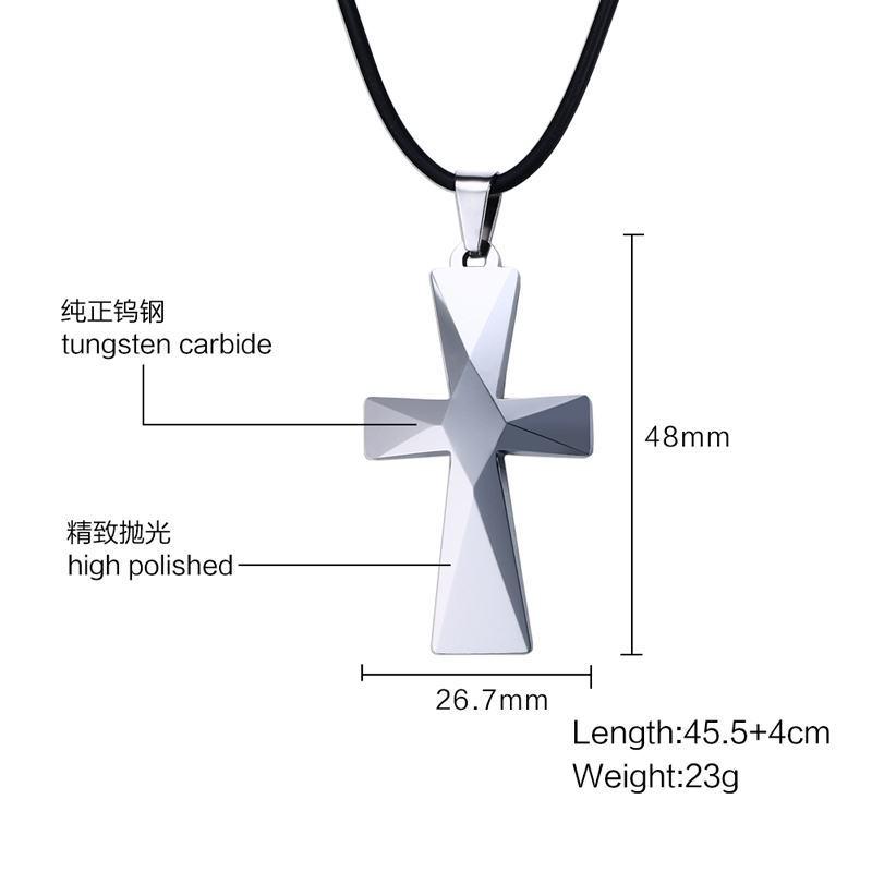 White Tungsten Cross Pendant Lord's Prayer Necklace For Men Women Wholesale - Ables Mall