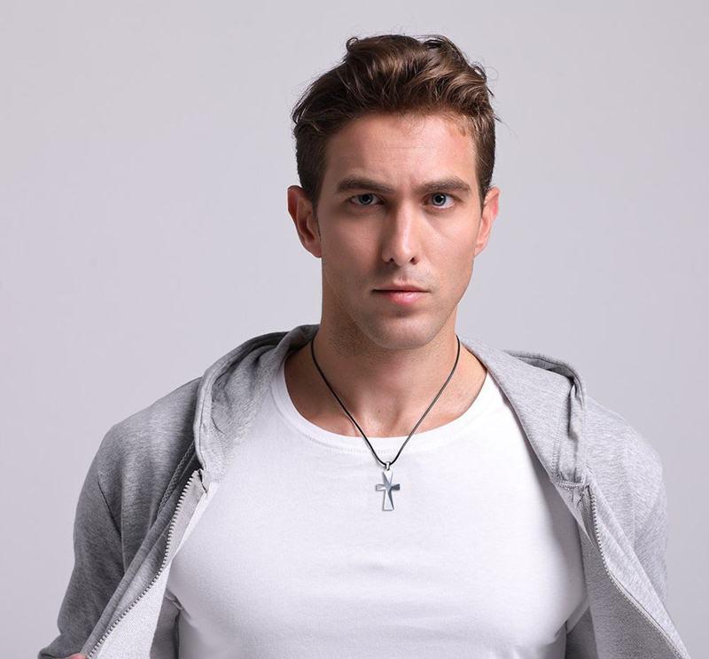 White Tungsten Cross Pendant Lord's Prayer Necklace For Men Women Wholesale - Ables Mall