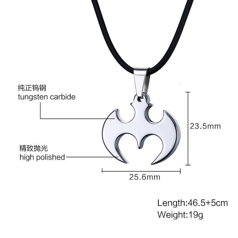 White Tungsten Vampire Bat Pendant Gothic Ghost Halloween Charm Necklace For Men Women Wholesale - Ables Mall
